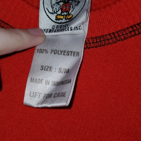 Disney Minnie Mouse Vintage Sweater Nightgown Bright Red Long Sleeve Tee, S/ M - Picture 2 of 3